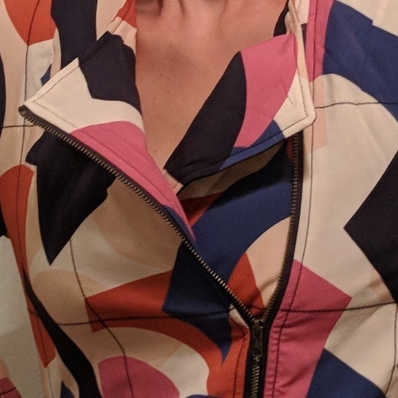 NWT Grace Willow Geometric Print Quilted Jacket - Picture 2 of 8